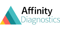 Affinity Diagnostics-Logo, Lieferant für diagnostische Tests in der Gesundheitsversorgung.