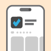 Illustration of a smartphone downloading the SmarTest Calprotectin app from the App Store.