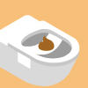 Illustration of a stool sample on a paper stool catcher in a toilet.